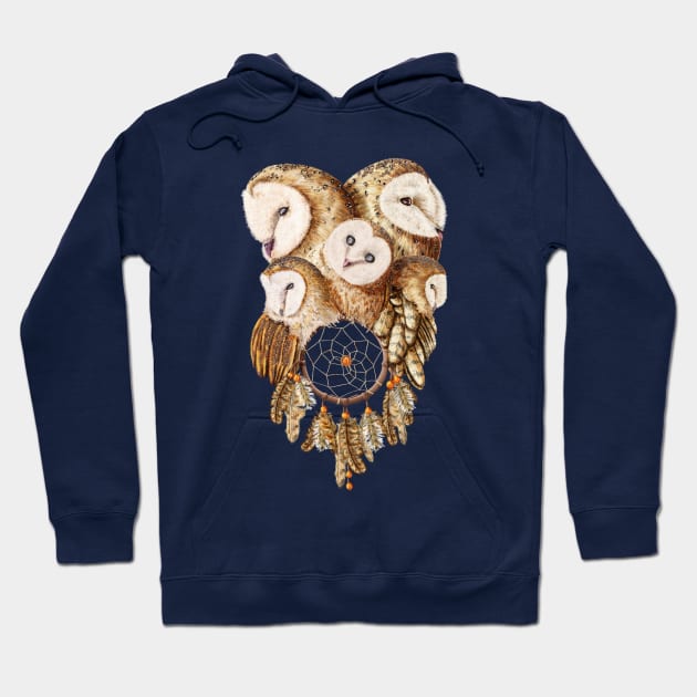 Dreamcatcher Barn Owls Hoodie by DVerissimo